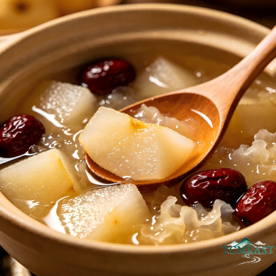 Tremella, Snow Pear and Lotus Seed Dessert Soup