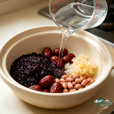 Black Rice and Jujube Porridge