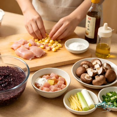 Black Rice and Chicken Porridge