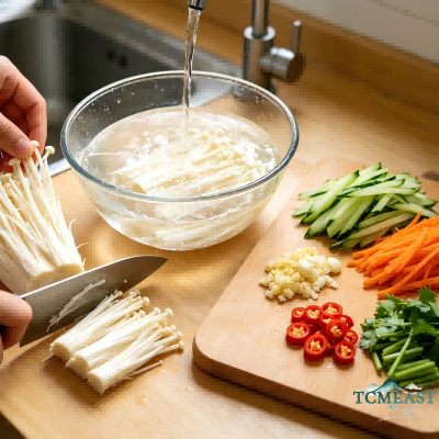 Cold Tossed Enoki Mushrooms