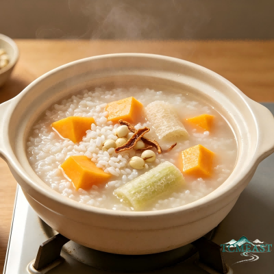 Papaya and Tangerine Peel Porridge