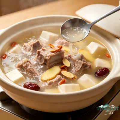 Gegen and Pork Spine Soup