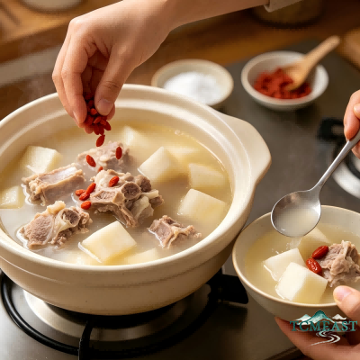Gegen and Pork Spine Soup