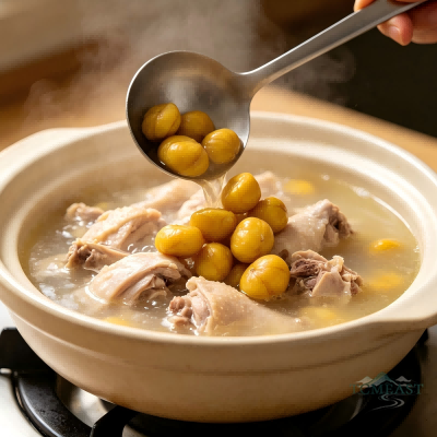 Braised Free-Range Chicken with Chestnuts