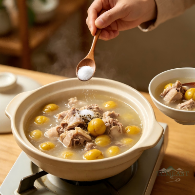 Braised Free-Range Chicken with Chestnuts