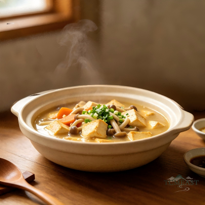 杂菌豆腐炖砂锅