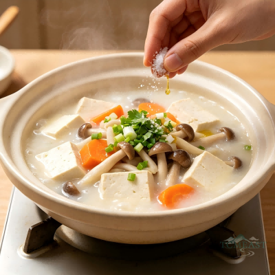 杂菌豆腐炖砂锅