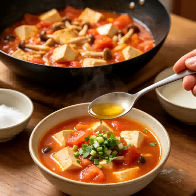 Tomato, Tofu and Mushroom Stew