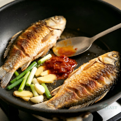 Braised Crucian Carp with Shiitake Mushrooms