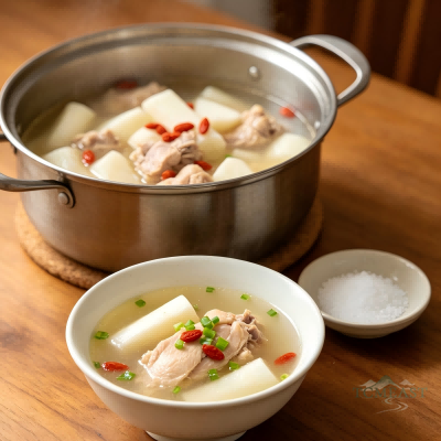 Chinese Yam Stew with Skinless Chicken Breast