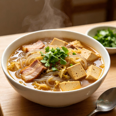 酸菜炖冻豆腐