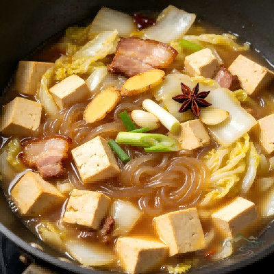 Chinese Cabbage, Vermicelli & Tofu Stew