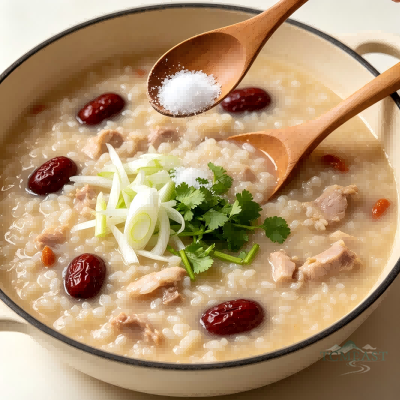 葱白大枣鸡肉粥