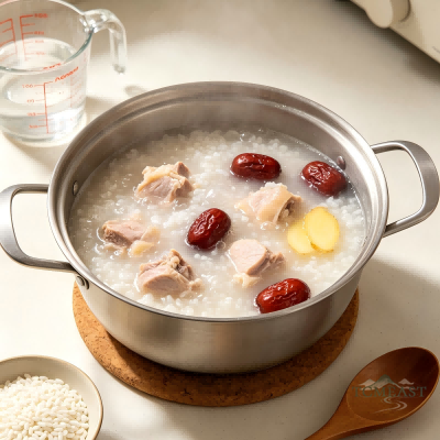葱白大枣鸡肉粥