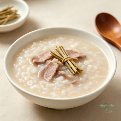 Rush & Lean Pork Congee (Dengxincao Shourou Zhou)