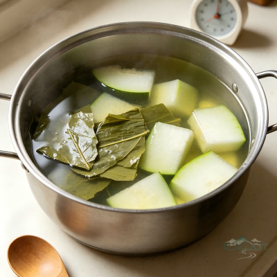 Lotus Leaf & Winter Melon Soup (Heye Donggua Tang)
