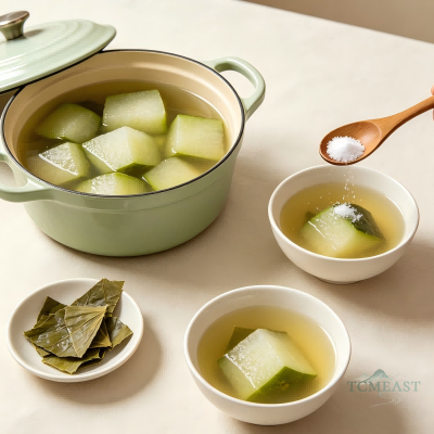 Lotus Leaf & Winter Melon Soup (Heye Donggua Tang)