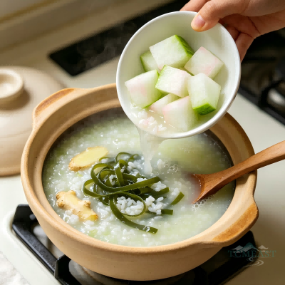 Seaweed & Winter Melon Congee (Haidai Donggua Zhou)