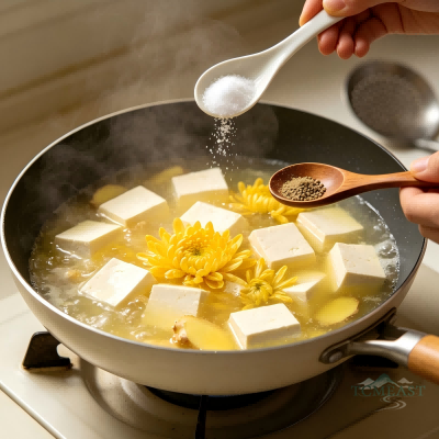 Tofu & Chrysanthemum Thick Soup (Doufu Juhua Geng)