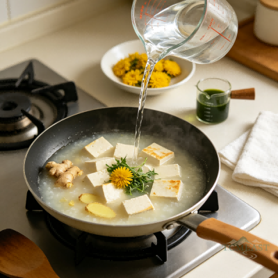 Tofu & Chrysanthemum Thick Soup (Doufu Juhua Geng)